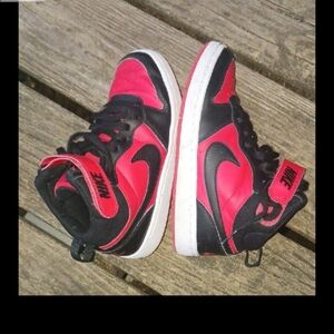 Jordan Kids Red and Black High-Top Sneakers